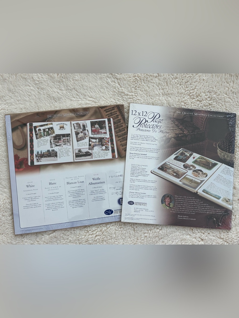 Creative Memories 12x12 white album pages + page protectors set
